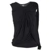 Lanvin Draped Scoop Neck Tank Top In Black Viscose In Black