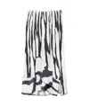 Lanvin Zebra Pattern Pleated Mid-length Skirt In White