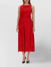 Lanvin Draped Sleeveless Asymmetric Hem Midi Dress