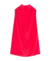 Lanvin Draped Sleeveless Silk Top In Red