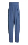 Lanvin Draped Straight-leg Pants In Blue