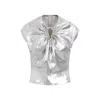Lanvin Sleeveless Metallic Top In Grey