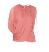 Lanvin Draped Pleated Top In Pink