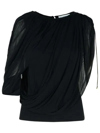 Lanvin 'draped' Viscose Blend Top In Black