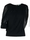 Lanvin Top Drappeggio In Black