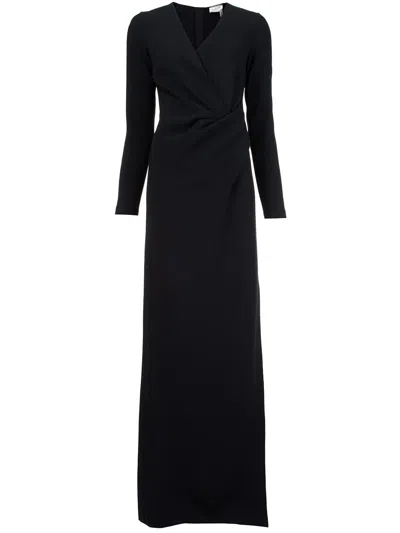 Lanvin Draped Waist Maxi Dress In Black