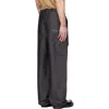 Lanvin Gray Wide-leg Chambray Cargo Pants In Brown