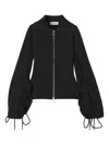 Lanvin Drawstring-cuff Zip-front Jacket In Black