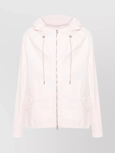 Lanvin Drawstring Hood Cotton Poplin Jacket In Pink