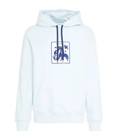 Lanvin Drawstring Hooded Sweatshirt In Blue