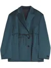 Lanvin Oversized Belted Jacket In 蓝色