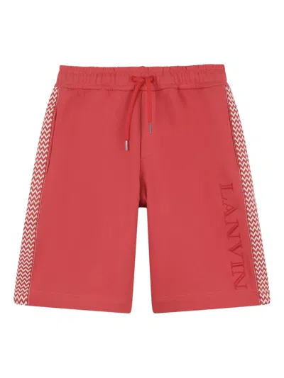 Lanvin Drawstring Waist Shorts For Boys In Red