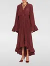 Lanvin Bordeaux Pleated Midi Dress