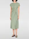 Lanvin Green Robe Viscose Midi Dress