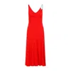 Lanvin Red Flame Sleeveless A-line Midi Dress In Red