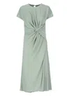 Lanvin Green Robe Viscose Midi Dress In Green