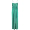 Lanvin Light Blue Cross Back Strap Long Dress In Green