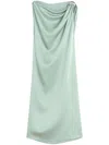Lanvin Women's Arpã¨ge Ring Draped Dress In Green Grey