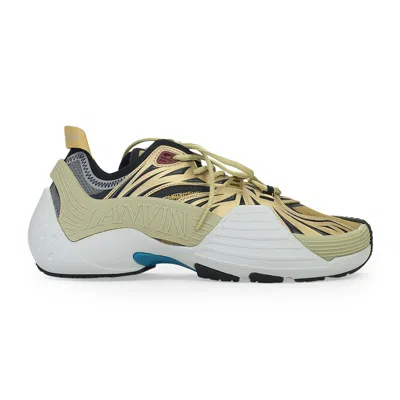 Lanvin Ecru/golden Brown Flash-x Sneakers In Gray