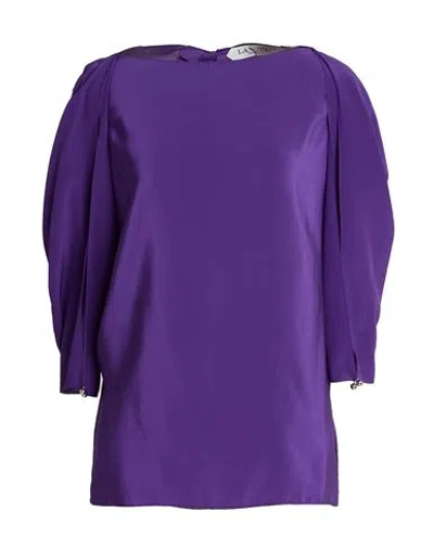 Lanvin Edition Soir Woman Top Purple Size 4 Silk