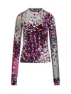 Lanvin Semi-sheer Long-sleeve Top In Multicolor