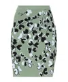 Lanvin Floral Pattern Elastic Waist Midi Skirt In Green