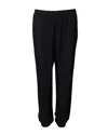 Lanvin Elastic Waist Trousers In Navy Blue Polyester In Blue