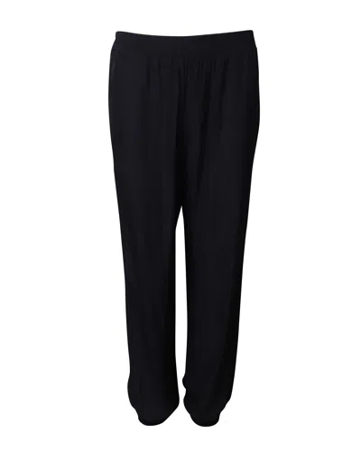Lanvin Elastic Waist Trousers In Navy Blue Polyester