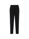 Lanvin Elasticated Drawstring Wool Trousers In Black