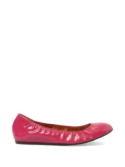 LANVIN ELASTICATED ROUND-TOE BALLET FLATS