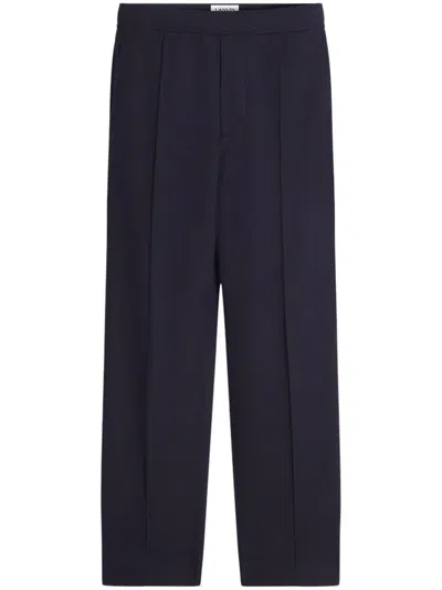 Lanvin Elasticated-waist Trousers In Dark Navuy Blue