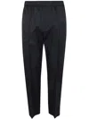 Lanvin Elasticated Waist Trousers In Navy Blue