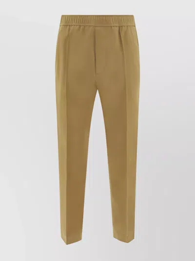 Lanvin Elasticized Waistband Wool Trousers In Yellow