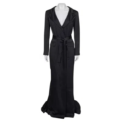 Pre-owned Lanvin Elegant  Black Viscose Maxi Dress - Eu 38 / M
