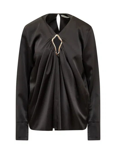 Lanvin Elegant Mini Blouse For Fall 2023 In Black