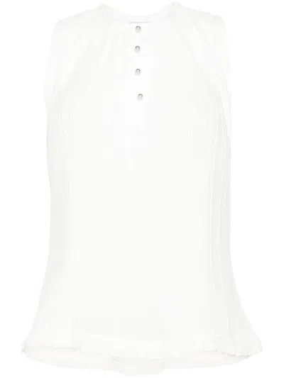 Lanvin Elegant White Sleeveless Top For Women