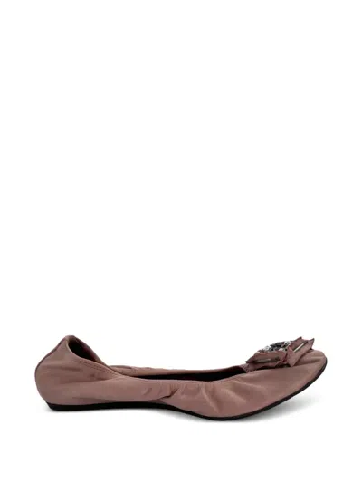 Pre-owned Lanvin Embellished Ballet Flats In Pink