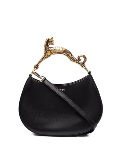 Lanvin Leather Hobo Cat Bag Sm In Black