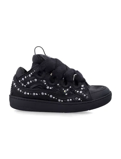 Lanvin Embellished Lace-up Sneaker In Nero
