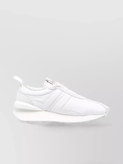 Lanvin Emblem Patched Leather Low-top Sneakers In White