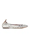 Lanvin Embossed Ballet Flats In White