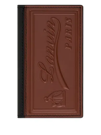 Lanvin Embossed Bifold Wallet In Brown