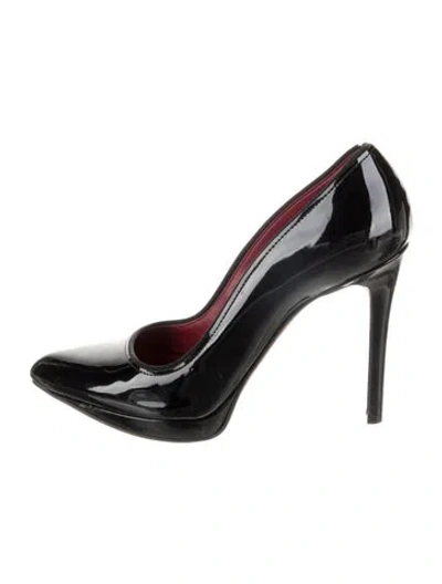 Pre-owned Lanvin Embossed Leather Pumps In Black