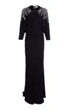 Lanvin Embroidered Bolero Maxi Dress In Black