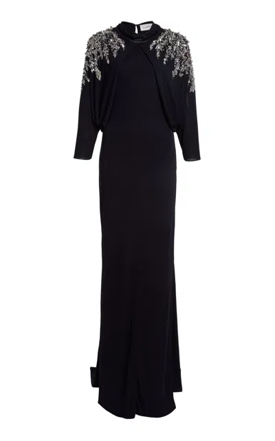 Lanvin Embroidered Bolero Maxi Dress In Black