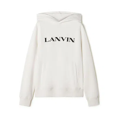 Lanvin Embroidered Cotton Hoodie In White