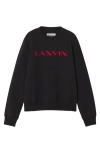 Lanvin Embroidered Cotton Sweatshirt In Black