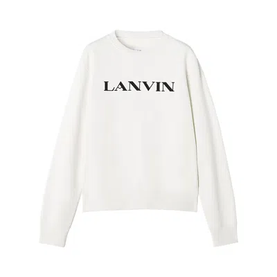 Lanvin Embroidered Cotton Sweatshirt In White