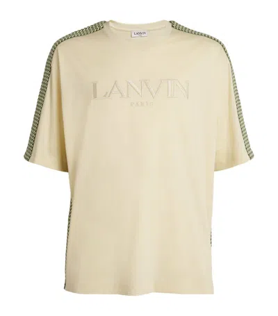 Lanvin Embroidered Curb Trimmed T-shirt In 514 Quartz