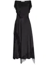 Lanvin Embroidered-detailing Midi Dress In Black